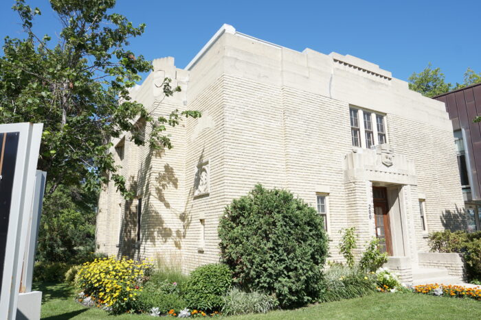 The Women’s Tribute Memorial Lodge with the number “200” posted next to the door.