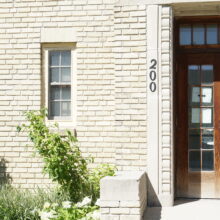 Image 5: Details of the front facade of the Women'sTribute Memoral Lodge showing the building number