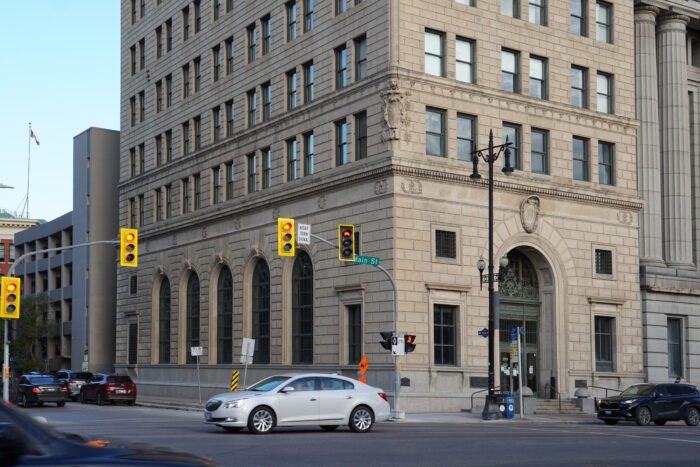 Front and side facades of Bank of Hamilton