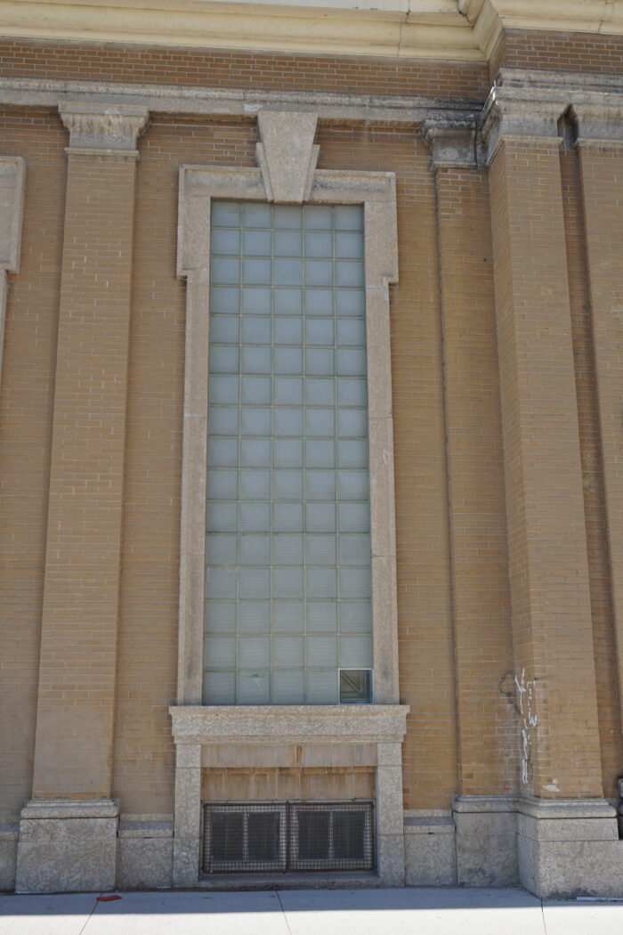 A window of the Ukrainian Labour Temple.