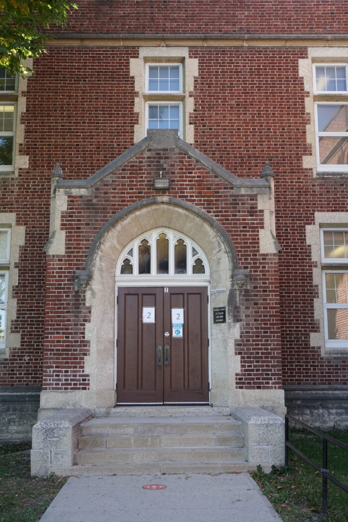 An entrance to Daniel McIntyre School.