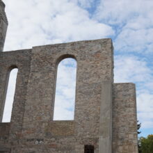 Image 7: Details of the interior view of the St Boniface Cathedral with spaces in the former arched windows