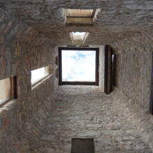 Image 11: A view looking up one of the towers of the original portion of the St Boniface Cathedral