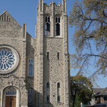 Image 3: Facade of the building facing Maryland Street featuring the right-handside tower