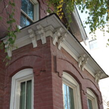 Image 2: Looking up at cornice on porch