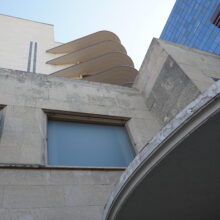 Image 3: Looking up at the Winnipeg Clinic building from street level on the St Mary Avenue side