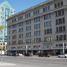 Image 1: West facade of the Hudson's Bay Building facing Memorial Boulevard