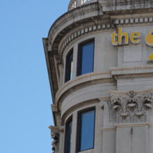 Image 6: Decorative details on the corners of the Hudson's Bay Building