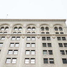 Image 1: Looking up the south facing facade of the Union Trust building