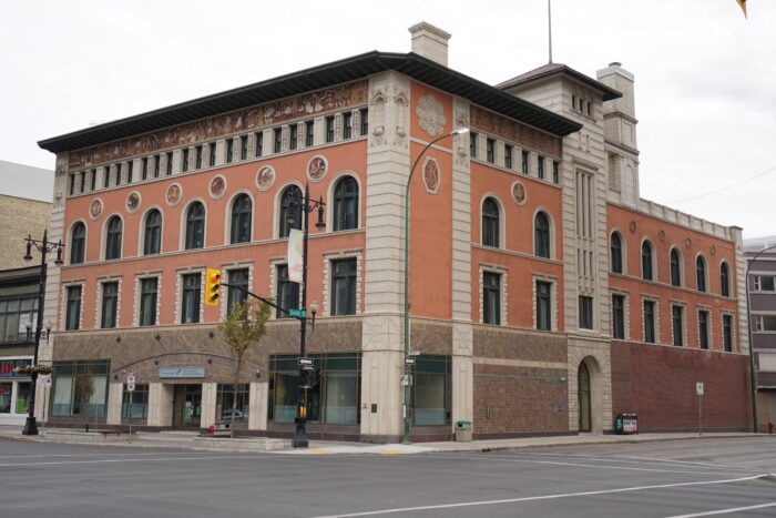 Stone corner of the Birks Building (Former YMCA)