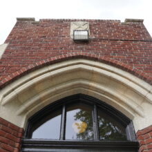 Image 1: Looking up the facade of the Wolseley School building