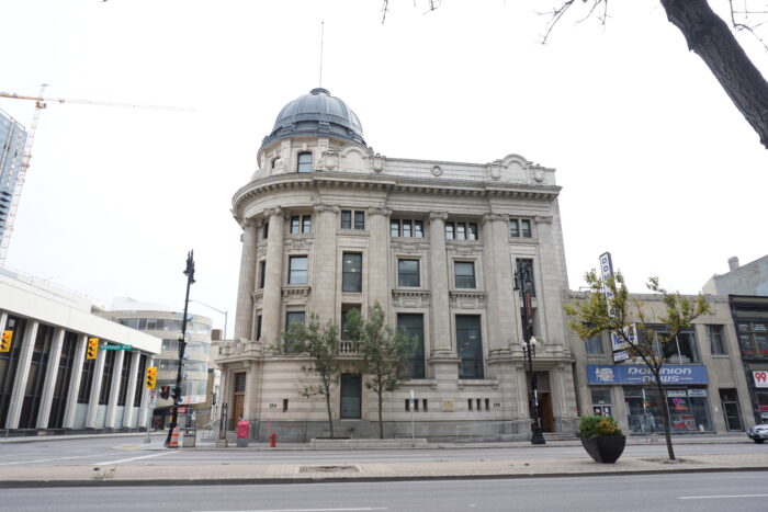 Facade of Winnipeg’s downtown Bank of Nova Scotia building