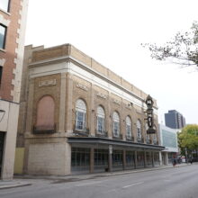 Image 1: Looking south down Donald Street with the facade of the Metropolitan Theatre in view