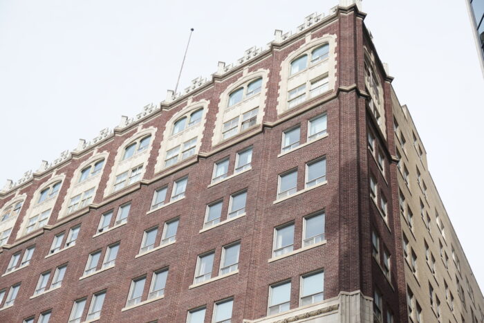 The top six storeys of the Marlborough Hotel.