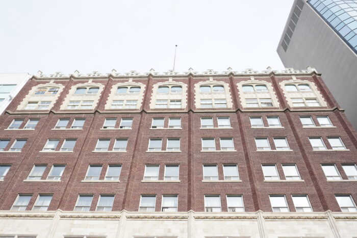 The top six storeys of the Marlborough Hotel.