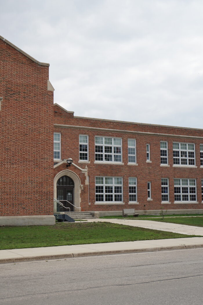 A section of the facade of MacKenzie School.