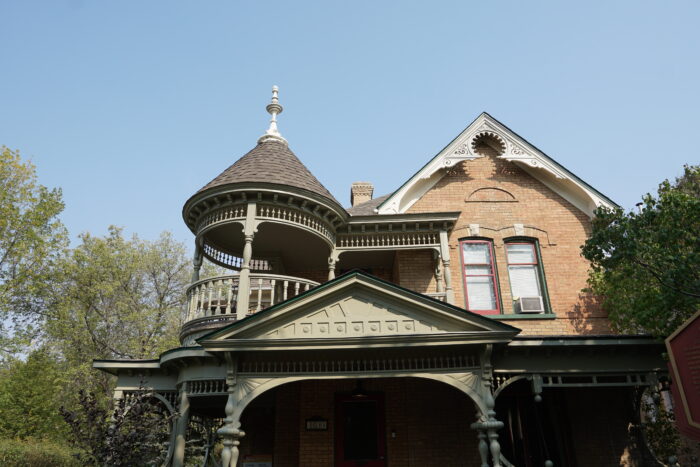 Looking up at the second storey of Paterson House.