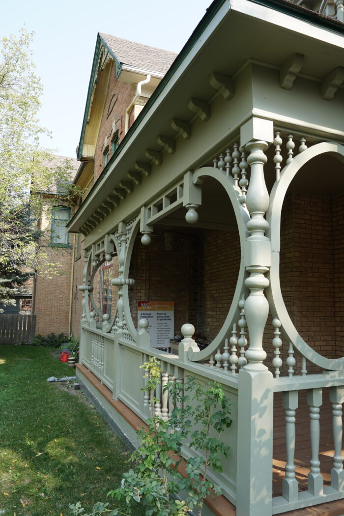 The verandah along the side of Paterson House.