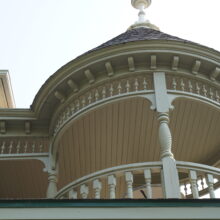 Image 5: Top of ornate wooden verandah turret