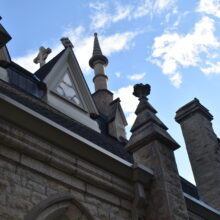 Image 10: Looking up at roof dormer and steeples