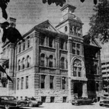 Image 15: Black and white archival photo of Isbister School facade