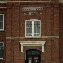 Image 3: Stairs and front entrance of The Court House in The Pas